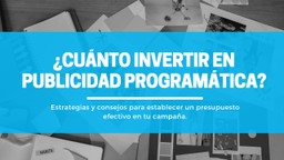 ¿Cuánto invertir en Publicidad Programática?