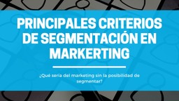 Principales criterios de segmentación utilizados en markerting